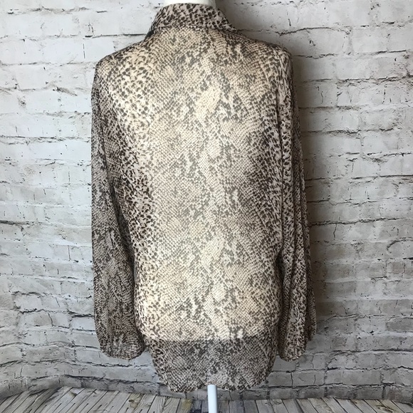 Chico’s sheer leopard print button up - Picture 6 of 8